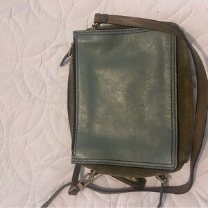 Fossil Women's Teal and Brown Leather Clutch